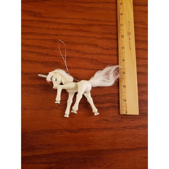 Unicorn Ornament Christmas S Adler Wooden 1983 Sticker Vintage - Picture 5 of 7